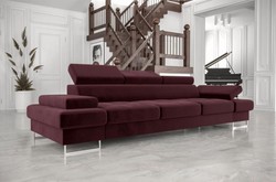 Casa Padrino luxury velvet sofa purple / silver 305 x 97 x H. 74-95 cm - Living room sofa with adjustable headrests - Living room furniture - Luxury furniture - Luxury furnishings Casa Padrino luxury velvet sofa purple / silver 305 x 97 x H. 74-95 cm - Living room sofa with adjustable headrests - Living room furniture - Luxury furniture - Luxury furnishings