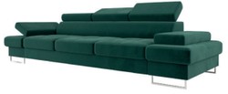 Casa Padrino canapé de luxe en velours vert / argent 305 x 97 x H. 74-95 cm - Canapé de salon avec appuie tête réglables - Meuble de salon - Meuble de luxe - Ameublement de luxe Casa Padrino canapé de luxe en velours vert / argent 305 x 97 x H. 74-95 cm - Canapé de salon avec appuie tête réglables - Meuble de salon - Meuble de luxe - Ameublement de luxe