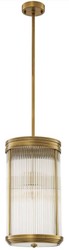 Casa Padrino lampada a sospensione di lusso ottone antico Ø 27,5 x A. 49 cm - Lampada a sospensione con paralume rotondo in vetro - Lampada da soggiorno - Illuminazione di lusso - Qualità di lusso