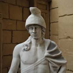 Casa Padrino sculpture de décoration de jardin soldat romain gris H. 146 cm - Figurine de jardin de pierre - Figurine XXL - Sculpture de jardin de pierre - Sculpture XXL - Décoration jardin romain