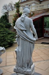 Casa Padrino sculpture de décoration de jardin soldat romain gris H. 146 cm - Figurine de jardin de pierre - Figurine XXL - Sculpture de jardin de pierre - Sculpture XXL - Décoration jardin romain
