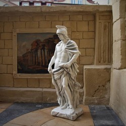 Casa Padrino sculpture de décoration de jardin soldat romain gris H. 146 cm - Figurine de jardin de pierre - Figurine XXL - Sculpture de jardin de pierre - Sculpture XXL - Décoration jardin romain