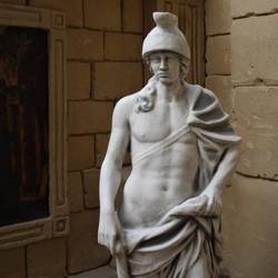 Casa Padrino sculpture de décoration de jardin soldat romain gris H. 146 cm - Figurine de jardin de pierre - Figurine XXL - Sculpture de jardin de pierre - Sculpture XXL - Décoration jardin romain
