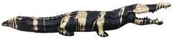 Casa Padrino luxury decorative sculpture crocodile black / gold 108 cm - Weatherproof garden sculpture - XXL decorative sculpture - XXL decorative figure - Animal figure - Garden decoration