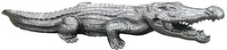 Casa Padrino luxury decorative sculpture crocodile silver 108 cm - Weatherproof garden sculpture - XXL decorative sculpture - XXL decorative figure - XXL Animal figure - Garden decoration