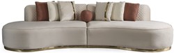Luxus Designer Wohnzimmer Samt Sofa Creme Gold Luxury Designer Living Room Velvet Sofa Cream Gold