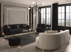 Casa Padrino sillón giratorio de lujo negro / oro 80 x 85 x A. 81 cm - Sillón de salón con terciopelo fino - Muebles de salón - Muebles de lujo - Interiores de salón - Interiores de lujo