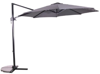 Casa Padrino parasol porte à faux de luxe anthracite / gris Ø 300 cm - Parasol avec support - Parasol de jardin - Parasol de patio - Parasol de balcon - Accessoires de balcon terrasse jardin