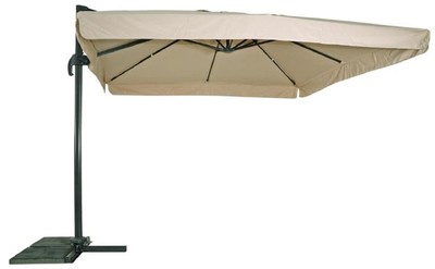 Casa Padrino parasol porte à faux de luxe avec support anthracite / naturel 300 x 300 cm - Parasol de jardin - Parasol de patio - Parasol de balcon - Accessoires de balcon terrasse jardin