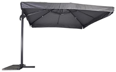 Casa Padrino parasol porte à faux de luxe avec support anthracite / gris 300 x 300 cm - Parasol de jardin - Parasol de patio - Parasol de balcon - Accessoires de balcon terrasse jardin