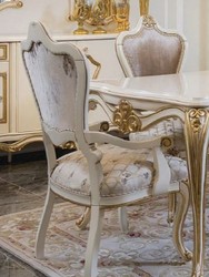 Casa Padrino ensemble de chaises de salle à manger baroque de luxe rose / blanc / or - Ensemble de 6 chaises de cuisine faites main - Meubles de salle à manger de style baroque - Meubles baroques