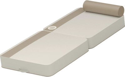 Luxus Kunstleder Wasserliege Sonnenliege Weiß Taupe Luxury Faux Leather Water Lounger Sun Lounger White Taupe
