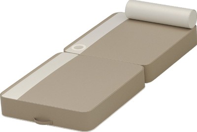 Luxus Kunstleder Wasserliege Sonnenliege Taupe Weiß Luxury Faux Leather Water Lounger Sun Lounger Taupe White