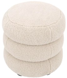 Casa Padrino taburete de lujo crema / negro Ø 43 x A. 49,5 cm - Taburete de salón redondo - Taburete redondo tapizado - Muebles de salón - Muebles de lujo - Interiores de lujo - Muebles de lujo