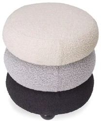 Casa Padrino sgabello di lusso crema / grigio / nero Ø 43 x A. 49,5 cm - Sgabello rotondo da soggiorno - Sgabello rotondo - Mobili soggiorno - Mobili di lusso - Arredi di lusso - Di lusso mobili