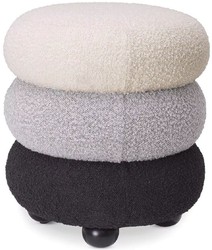 Casa Padrino sgabello di lusso crema / grigio / nero Ø 43 x A. 49,5 cm - Sgabello rotondo da soggiorno - Sgabello rotondo - Mobili soggiorno - Mobili di lusso - Arredi di lusso - Di lusso mobili