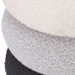 Casa Padrino sgabello di lusso crema / grigio / nero Ø 43 x A. 49,5 cm - Sgabello rotondo da soggiorno - Sgabello rotondo - Mobili soggiorno - Mobili di lusso - Arredi di lusso - Di lusso mobili