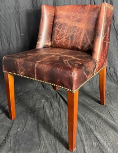 Casa Padrino Luxus Leder Esszimmer Stuhl Set Vintage Dunkelbraun / Braun 56 x 52 x H. 81 cm - Echtleder Küchen Stühle 6er Set - Esszimmer Möbel - Leder Möbel - Luxus Möbel - Luxus Einrichtung