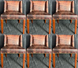Casa Padrino luxury leather dining room chair set vintage dark brown / brown 56 x 52 x H. 81 cm - Genuine leather kitchen chairs set of 6 - Luxury dining room furniture - Luxury furnishings
