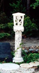 Barock Garten Terrassen Stein Laterne mit Säule Weiß Baroque Garden Terrace Stone Lantern with Pillar White