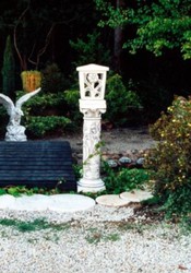 Barock Garten Terrassen Stein Laterne mit Säule Weiß Baroque Garden Terrace Stone Lantern with Pillar White