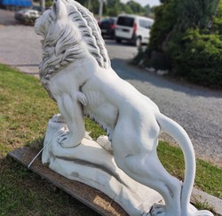 Casa Padrino sculpture décoration de jardin baroque XXL sculpture lion côté droit gris 186 x H. 150 cm - Immense décoration de jardin XXL figure - Accessoires de décoration de jardin style baroque