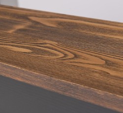 Casa Padrino comptoir de bar de style campagnard noir / marron foncé 148 x 148 x H. 210 cm - Meuble de bar en bois massif - Meuble de bar de style campagnard - Ameublement de style campagnard