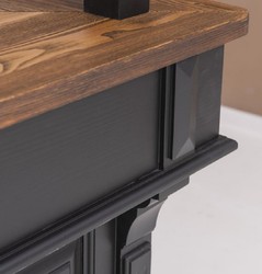 Casa Padrino comptoir de bar de style campagnard noir / marron foncé 148 x 148 x H. 210 cm - Meuble de bar en bois massif - Meuble de bar de style campagnard - Ameublement de style campagnard