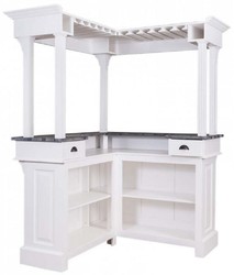 Casa Padrino country style bar counter white / gray 148 x 148 x H. 210 cm - Solid wood counter table - Solid wood bar furniture - Bar furniture in country style - Country style furnishings