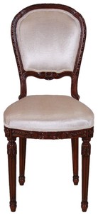 Casa Padrino Luxus Barock Esszimmer Stuhl Silber / Dunkelbraun 41 x 50 x H. 90 cm - Esszimmer Möbel im Barockstil - Luxus Möbel im Barockstil - Barock Interior - Barock Möbel
