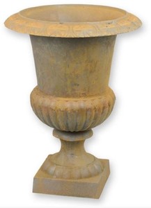 Casa Padrino vaso di fiori decorativo da giardino barocco ruggine A. 66,8 cm - Magnifico vaso per piante in stile barocco - Accessori per la decorazione di giardini e terrazze barocchi