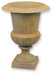 Casa Padrino baroque garden decorative flowerpot rust H. 66.8 cm - Magnificent plant pot in baroque style - Baroque garden & terrace decoration accessories