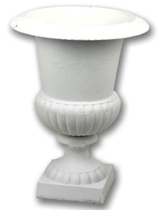 Casa Padrino vaso di fiori decorativo da giardino barocco bianco A. 66,8 cm - Magnifico vaso per piante in stile barocco - Accessori per la decorazione di giardini e terrazze barocchi