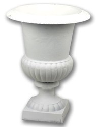 Casa Padrino pot de fleurs décoratif de jardin baroque blanc H. 66,8 cm - Magnifique cache pot de style baroque - Accessoires de décoration jardin & terrasse baroque