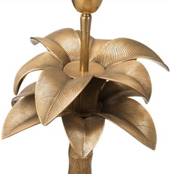 Casa Padrino lámpara de mesa de lujo palmera latón vintage / verde Ø 45 x A. 76 cm - Lámpara de escritorio en diseño de palmera - Lámparas de mesa de lujo - Muebles de lujo - Calidad de lujo