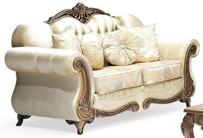 Casa Padrino luxury baroque 2 seater sofa gold / copper - Magnificent living room sofa with an elegant pattern and rhinestones - Living room furniture in baroque style - Baroque furniture