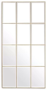 Casa Padrino espejo de pared de lujo latón antiguo 78,5 x A. 215,5 cm - Espejo de salón rectangular - Espejo de dormitorio - Espejo de armario - Muebles de lujo - Interior de lujo