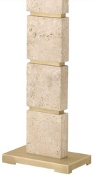 Casa Padrino lámpara de pie de lujo beige / latón antiguo 55 x 30 x A. 145,5 cm - Lámpara de pie de travertino con pantalla rectangular - Lámparas de pie de lujo - Calidad de lujo