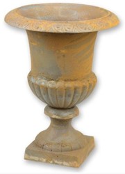 Casa Padrino baroque garden decorative flowerpot rust H. 43 cm - Magnificent plant pot in baroque style - Baroque garden & terrace decoration accessories