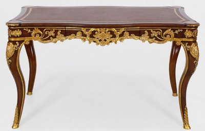 Casa Padrino scrivania barocco di lusso con cassetto marrone / oro - Magnifico tavolo da ufficio in stile barocco - Mobili da ufficio barocco - Mobili di lusso in stile barocco - Arredi barocchi