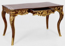 Casa Padrino scrivania barocco di lusso con cassetto marrone / oro - Magnifico tavolo da ufficio in stile barocco - Mobili da ufficio barocco - Mobili di lusso in stile barocco - Arredi barocchi