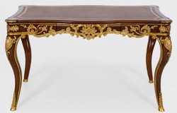 Casa Padrino scrivania barocco di lusso con cassetto marrone / oro - Magnifico tavolo da ufficio in stile barocco - Mobili da ufficio barocco - Mobili di lusso in stile barocco - Arredi barocchi