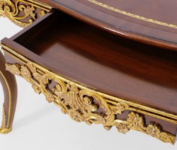 Casa Padrino scrivania barocco di lusso con cassetto marrone / oro - Magnifico tavolo da ufficio in stile barocco - Mobili da ufficio barocco - Mobili di lusso in stile barocco - Arredi barocchi