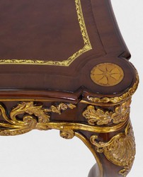 Casa Padrino scrivania barocco di lusso con cassetto marrone / oro - Magnifico tavolo da ufficio in stile barocco - Mobili da ufficio barocco - Mobili di lusso in stile barocco - Arredi barocchi