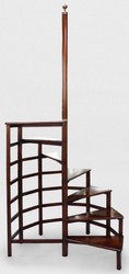 Casa Padrino Escalera de Biblioteca de Caoba de Lujo Marrón Oscuro 103 x 55 x A. 252 cm - Escalera de Biblioteca de Madera Maciza - Muebles de Oficina - Muebles de Lujo - Interiores de Oficina