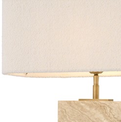 Casa Padrino lampe de table de luxe beige / laiton antique / crème 46 x 22 x H. 68 cm - Lampe de bureau en travertin avec abat jour rectangulaire - Lampes de table de luxe - Collection de luxe