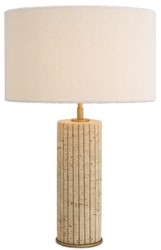 Luxus Travertin Naturstein Tischleuchte Schreibtischleuchte Beige Antik Messing Creme Luxury Travertine Natural Stone Table Lamp Desk Lamp Beige Antique Brass Cream