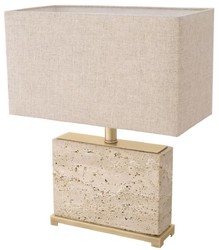 Luxus Travertin Naturstein Tischleuchte Schreibtischleuchte Beige Antik Messing Luxury Travertine Natural Stone Table Lamp Desk Lamp Beige Antique Brass