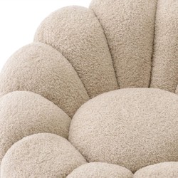 Casa Padrino fauteuil pivotant de luxe sable / laiton 115 x 118 x H. 67 cm - Fauteuil de salon - Fauteuil lounge - Meuble de salon - Meuble de luxe - Ameublement de salon - Ameublement de luxe