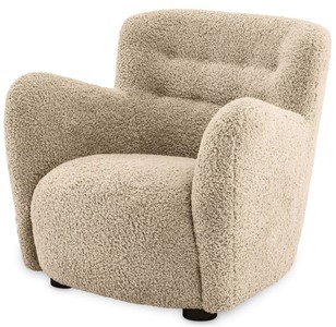 Casa Padrino fauteuil de luxe sable / noir 87 x 86 x H. 80 cm - Fauteuil de salon - Fauteuil d'hôtel - Mobilier de salon - Mobilier de luxe - Ameublement de salon - Ameublement de luxe